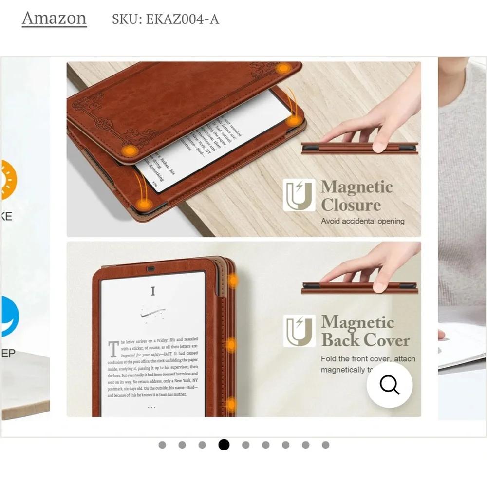 Fintie Elegant BrownVegan Leather Kindle e-reader case